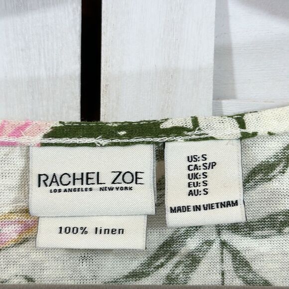 Rachel Zoe Linen Top Small Tropical Sleeveless NWOT - Picture 14 of 15